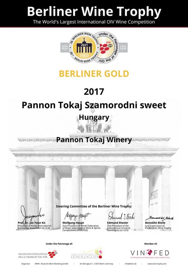 Berlines Wine Trophy - Szamorodni Gold