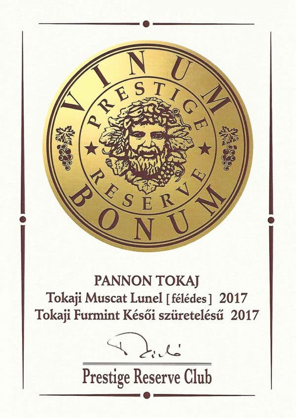 Pannon Tokaj Vinum Bonum Prestige Reserve Award