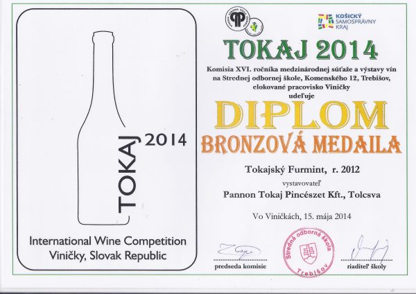 Pannon Tokaj Furmint - Award4