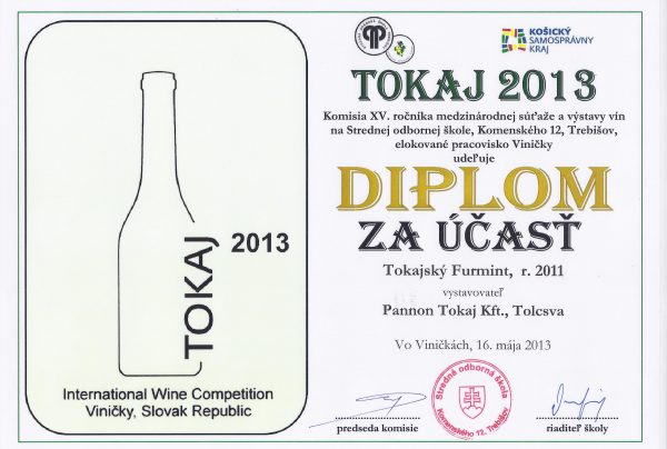 Pannon Tokaj Furmint - Award5